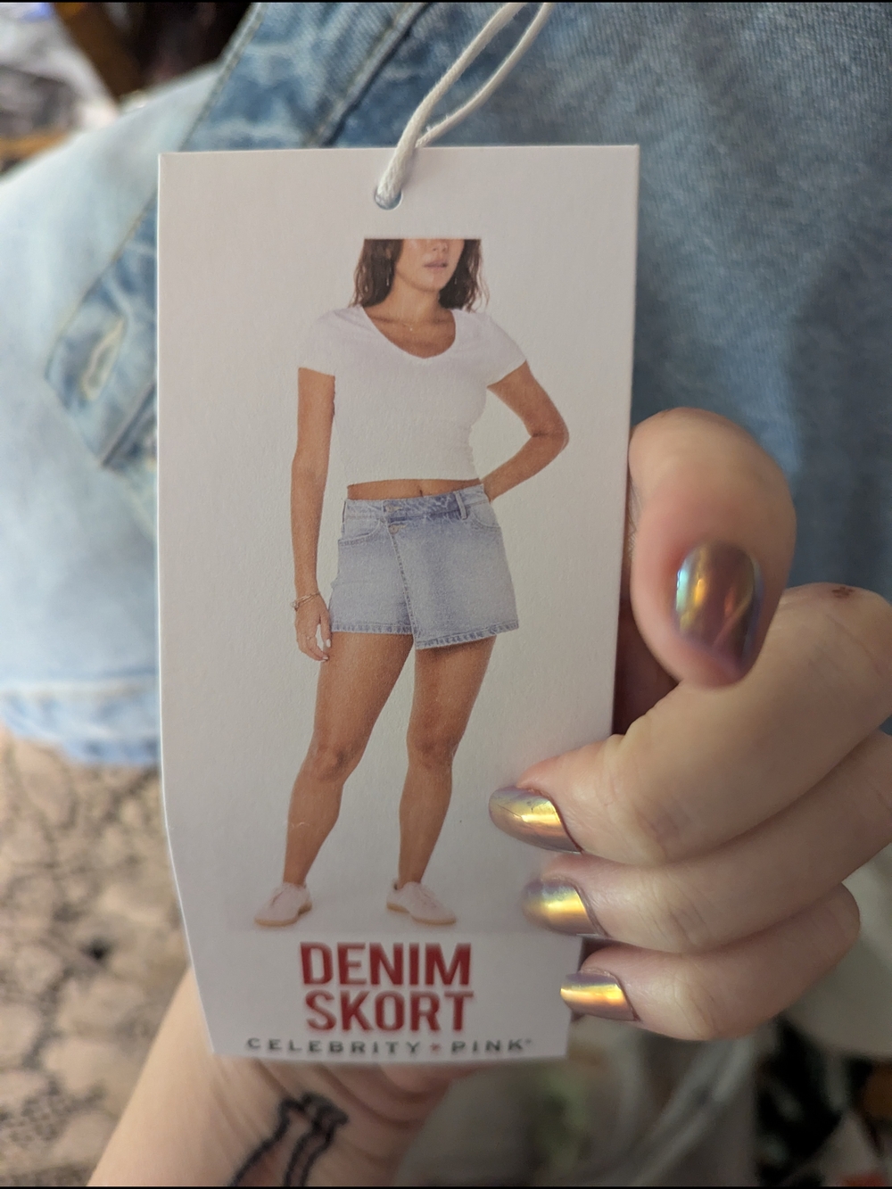 Denim Skort Size m : Short + Skirt